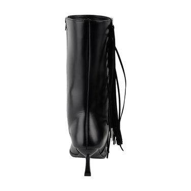Botas Vaqueras Con Flecos Maquech Negro Para Mujer 6021