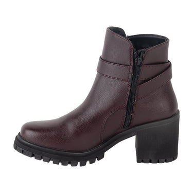 Botines Casuales Fratello Color Vino Para Mujer 3812
