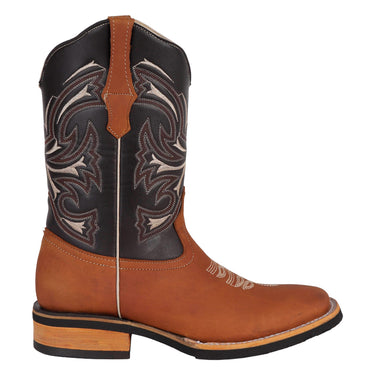 Botas Vaqueras Bordadas Fratello Color Miel Para Hombre 0950