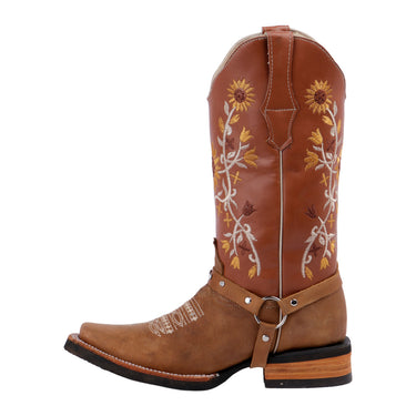 Bota Vaquera Fratello Color Miel Para Mujer 1015
