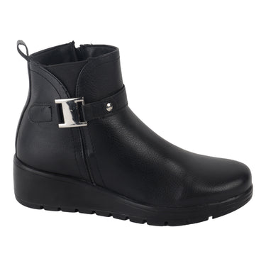 Botines Casuales de Piel Fratello Color Negro para Mujer 5021