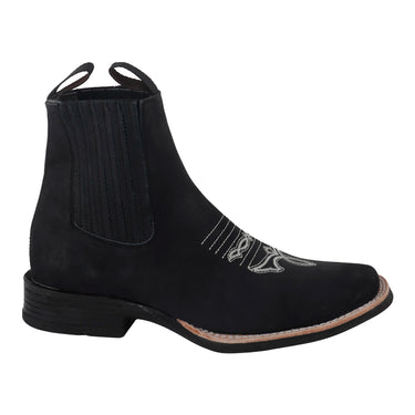 Botines Vaqueros De Piel Fratello Negro Para Hombre 1095