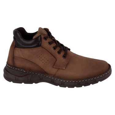 Botín Casual De Piel Lobo Solo Color Café Para Hombre 9089