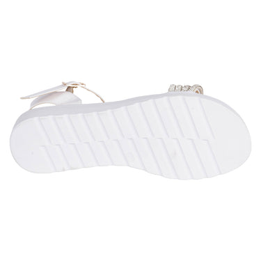 Sandalia Casual Fratello Color Blanco Para Mujer 0324 Piedra