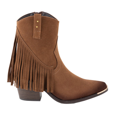 Botines Vaqueros Fratello Color Camel Para Mujer 6307