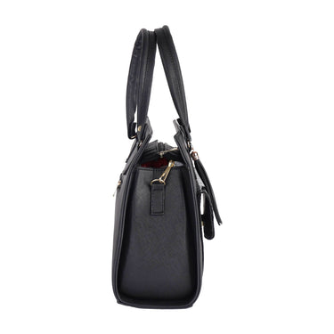 Bolso Tote Fratello Color Negro Para Mujer Isbela Croc Negro Texturizado Níquel