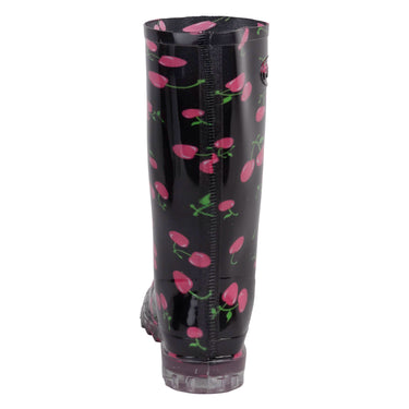 Bota Plástico Lluvia Fratello Color Negro Para Mujer Cereza