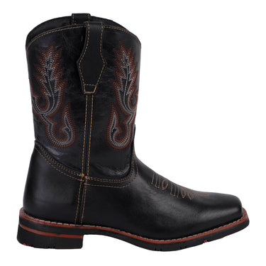Botas Vaqueras Piel Fratello Color Negro Para Hombre 0472