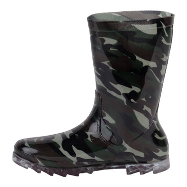 Botas de Plástico para Lluvia Fratello Color Negro con Verde para Niño MILITAR