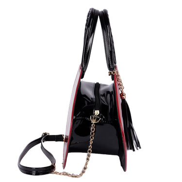 Fratello Bolso Rojo Para Mujer Estilo Ga-beso Charol Rojo Texturizado Oro Negro