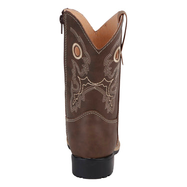 Botas Vaqueras Bordadas Fratello Color Café Para Niño 0577