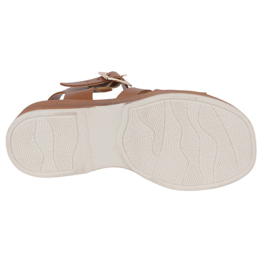 Sandalias De Piel Fratello Color Café Para Niña 1603