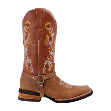 Bota Vaquera Fratello Color Miel Para Mujer 1015