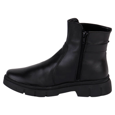 Botín Casual De Piel Color Negro Fratello Para Mujer 1019