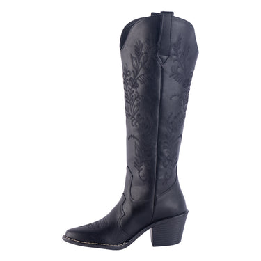 Botas Vaqueras Bordadas Fratello Color Negro para Mujer 1024