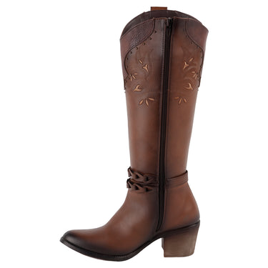 Botas de Tubo Alto Maquech Color Café para Mujer 0894