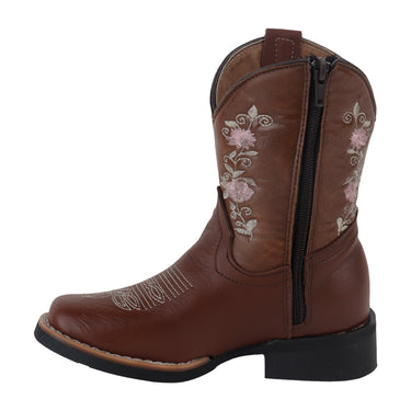 Botas Vaqueras Fratello de Piel Color Café para Niña 2021