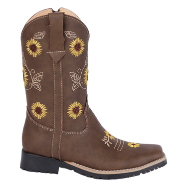 Botas Vaqueras Color Café Girasol Fratello Para Niñas 0595