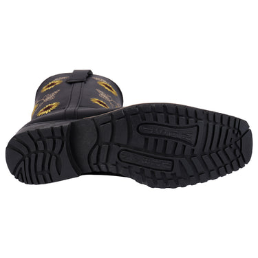Botas Vaqueras Color Negro Girasol Fratello Para Mujer 0595