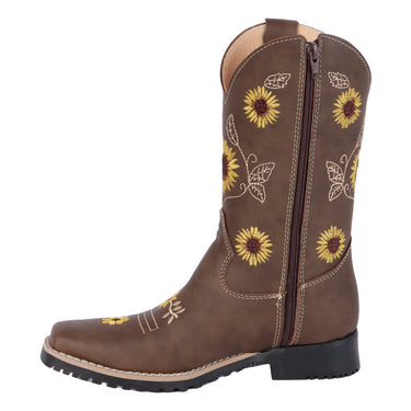 Botas Vaqueras Color Café Girasol Fratello Para Niñas 0595