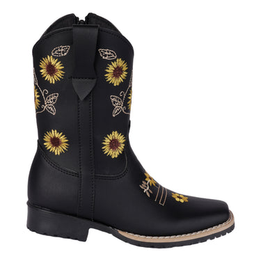 Botas Vaqueras Color Negro Fratello Para Niña 0595
