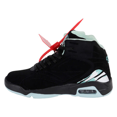 Tenis Urbanos De Media Bota Fratello Color Negro Con Azul Menta Con Válvula De Aire Para Mujer 0004