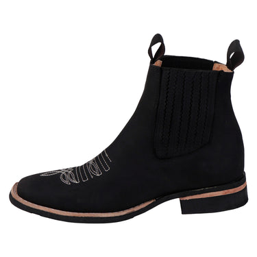 Botín Vaquero De Piel Fratello Color Negro Para Hombre 1090
