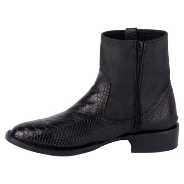 Botas Vaqueras Color Negro Fratello Para Hombre Oval Cierre