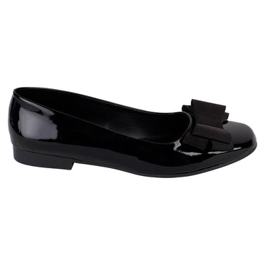 Flats Casuales Moño Fratello Color Negro Para Mujer 0289