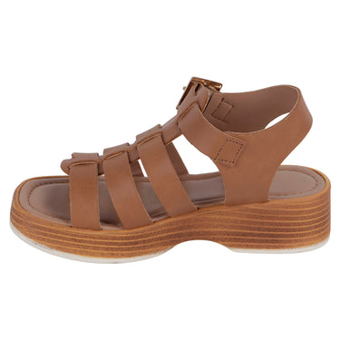 Sandalias De Piel Fratello Color Café Para Niña 1603