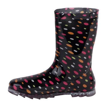 Bota Plástico Lluvia Fratello Color Negro Para Mujer Pixeles