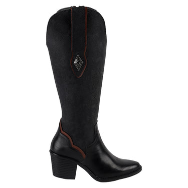Botas Vaqueras de Tubo Alto Fratello Color Negro para Mujer 26300