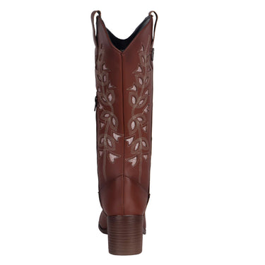 Botas Vaqueras Bordadas Fratello Color Tan Para Mujer 0291