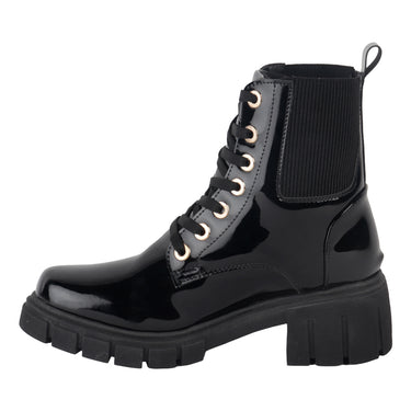 Botín Casual de Charol Fratello Color Negro Para Mujer 1605