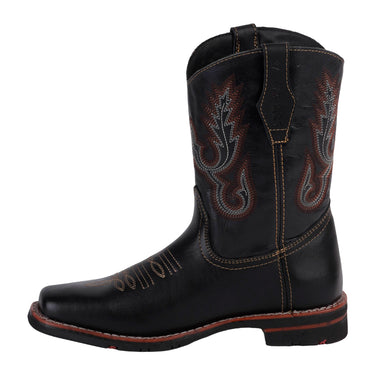 Botas Vaqueras Piel Fratello Color Negro Para Hombre 0472