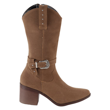 Botas Vaqueras con Tacón Fratello color Café para Mujer 9813