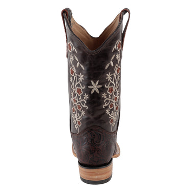 Bota Vaquera de Piel Fratello Color Chocolate Para Mujer 1111