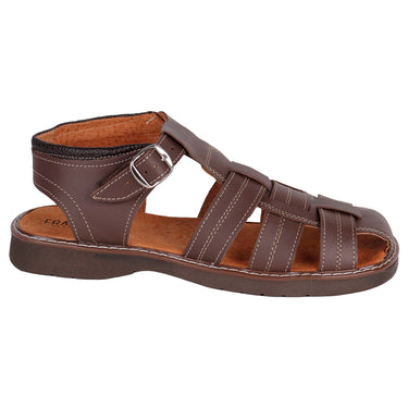 Sandalias De Piel Fratello Color Café Para Hombre 0500