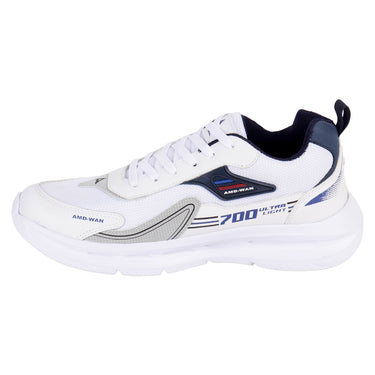 Tenis Deportivo Ligero Fratello Color Blanco Con Detalles Azul Marino Para Hombre 0700