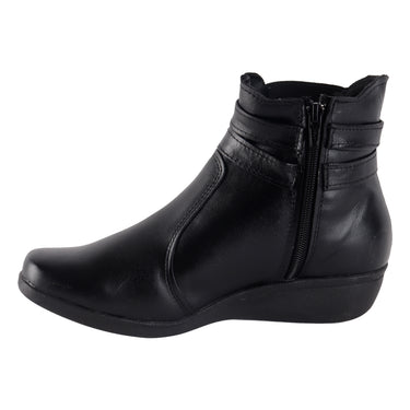 Botín Casual de Piel Fratello Color Negro Para Mujer 1157